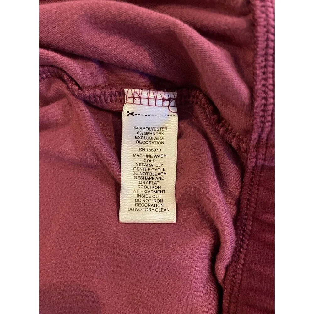 Cable & Gauge Burgundy Velour Set Zip Front‎ Hoodie & Pants Sz Large Athleisure
